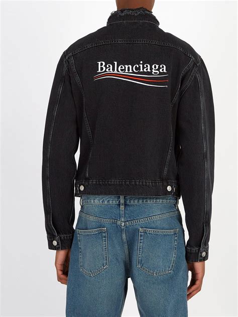 balenciaga jean jacket replica|balenciaga black denim jacket.